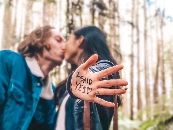 Happy couple dating for 3 months